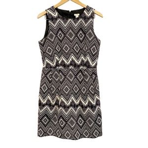 J. Crew Dress Diamond Ikat Zig Zag Print Sheath Dress 8